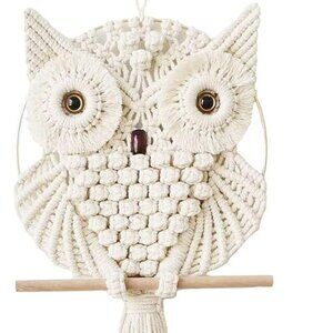 Hand Woven Boho Tapestry Owl Macrame Wall Decor - Home Decor -‎ New